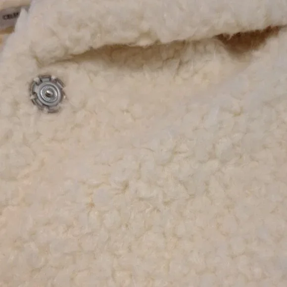 Cream Teddy Jacket, Faux Fur, Oversized Celebrity Pink Sz 4, NWT - Picture 12 of 12